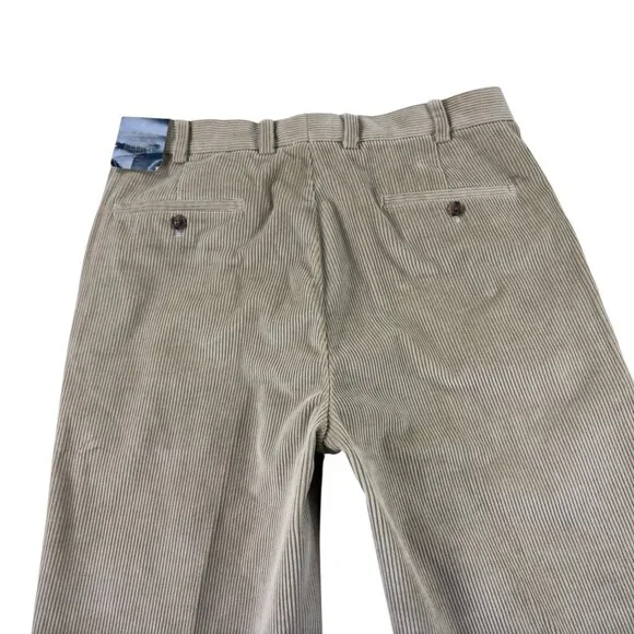 Brooks Brothers Elliot Corduroy Cuffed Pants Mens 34 x 30 Regular Fit Beige NWT